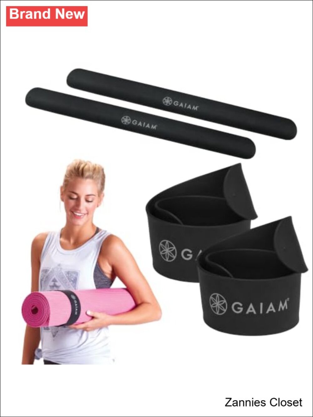 ✨ Gaiam Yoga Mat Slap Band Rubber Snap Strap for Easy Storage & Travel